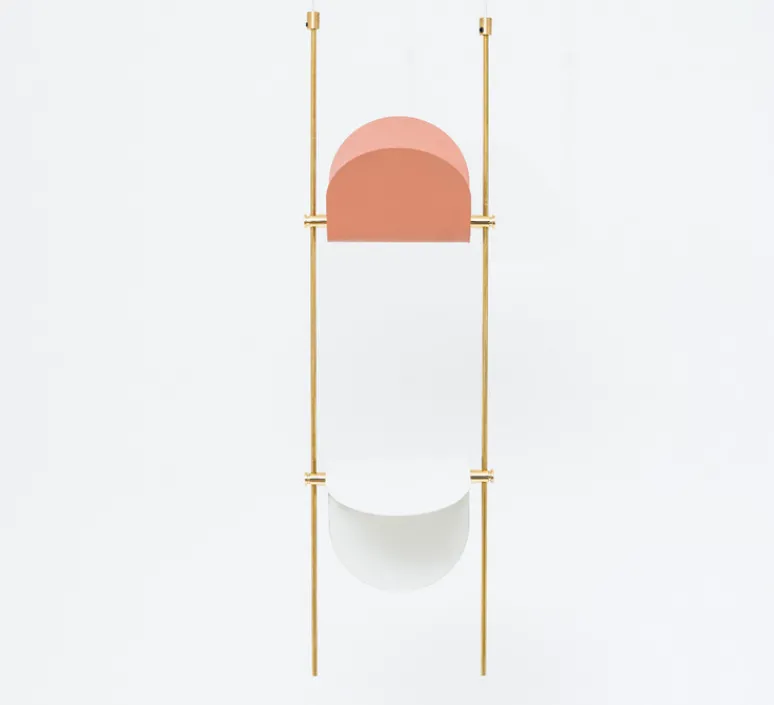 Suspension*OliveLab Suspension, Ali di Luce, 2, , LED, 2700K, 400 lm, L20cm, H160cm - blanc, terracotta et laiton