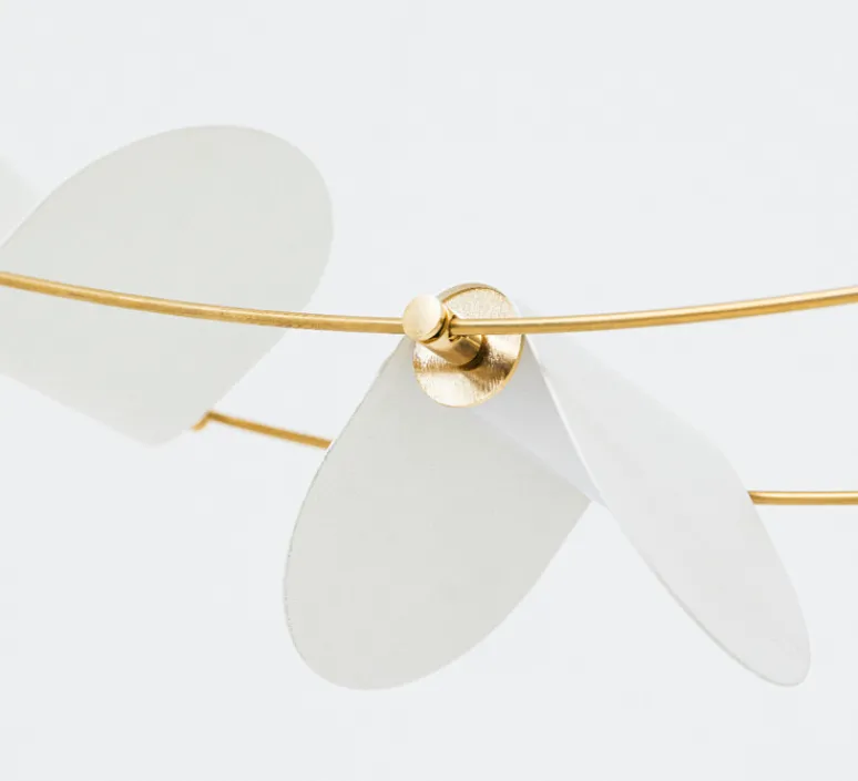 Suspension*OliveLab Suspension, Ali di Luce, 5, , LED, 2700K, 400 lm, L94cm, H160cm - blanc et laiton