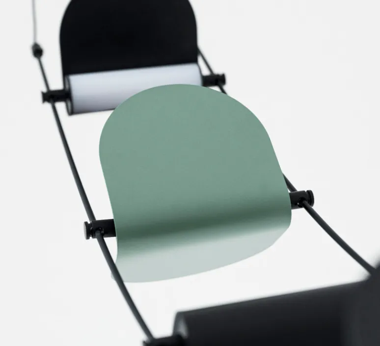 Suspension*OliveLab Suspension, Ali di Luce, 5, , LED, 2700K, 400 lm, L94cm, H160cm - noir et vert