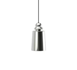 Suspension, Alibaglass, petite, pyrex plaqué chrome, Ø11cm, H20cm - Karman