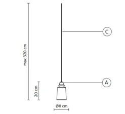 Suspension, Alibaglass, petite, pyrex bronze, Ø11cm, H20cm - Karman