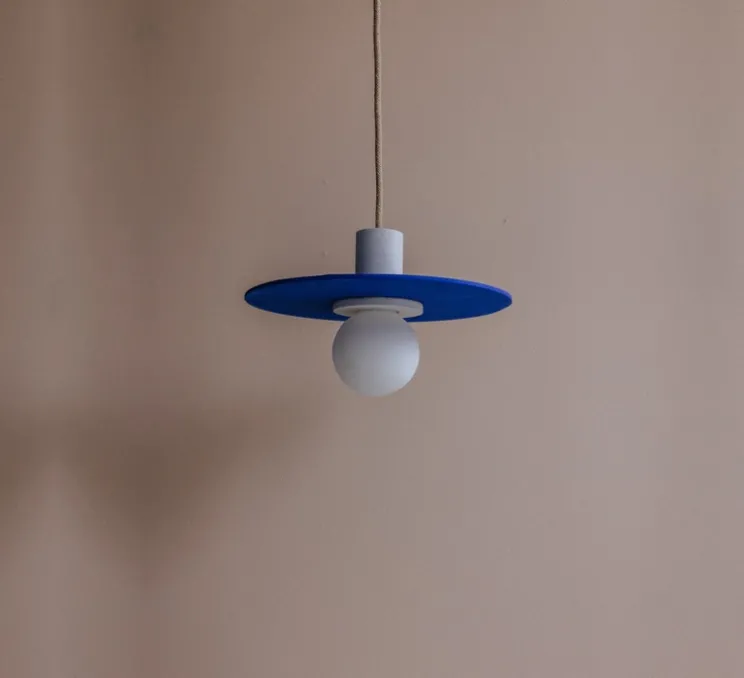 Suspension, AMA 30 Bicolore, Blanc, bleu, Ø30cm, H10cm - Zuri