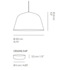 Suspension*Muuto Suspension, Ambit 40, bleu clair, Ø40cm, H23,8cm - taupe