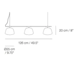 Suspension*Muuto Suspension, Ambit Rail, , L126cm, H20cm - Taupe