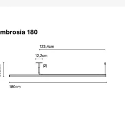 Suspension, Ambrosia 180-60, noir, LED, 2700K, 3042 lm, L180cm, H66,6cm - Marset