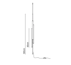 Suspension*Marset Suspension, Ambrosia V 130 plug in, , LED, dim, 2700K, 3267 lm, Ø7cm, H130cm - noir