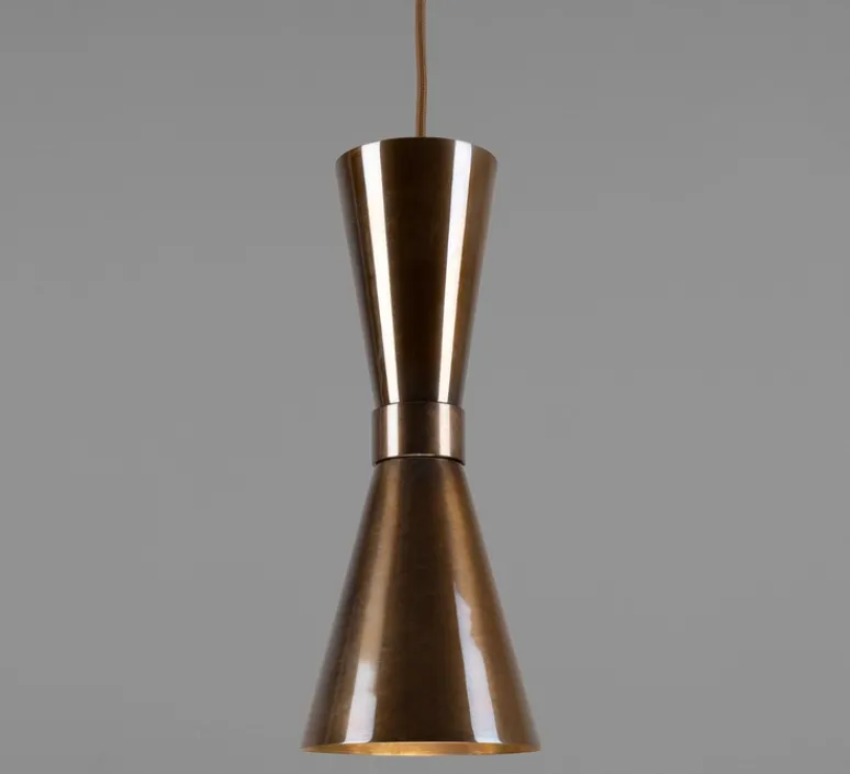 Suspension*Mullan Lighting Suspension, Amias, câble de 3m, , Ø14cm, H33cm - laiton antique