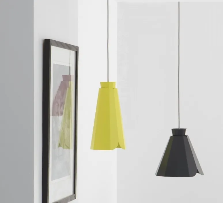 Suspension*Matière Grise Suspension, Ankara, Haute, poussin, câble gris, Ø16,3 cm, H30,5cm - MATIERE-GRISE jaune