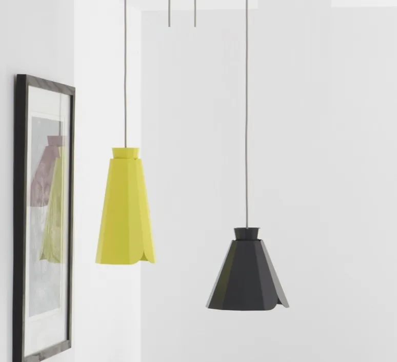 Suspension*Matière Grise Suspension, Ankara, Haute, poussin, câble gris, Ø16,3 cm, H30,5cm - MATIERE-GRISE jaune