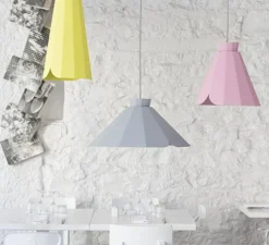 Suspension, Ankara, Medium, rose clair, câble gris, Ø21,8cm, H20,8cm - MATIERE-GRISE