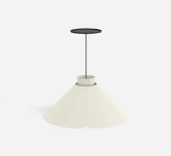 Suspension*Matière Grise Suspension, Ankara, Plate, , Ø34,3cm, H15,7cm - craie, câble noir