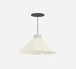 Suspension*Matière Grise Suspension, Ankara, Plate, , Ø34,3cm, H15,7cm - craie, câble noir