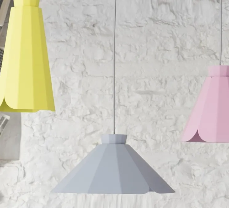 Suspension, Ankara, Plate, nuage, câble gris, Ø34,3, H15,7cm - MATIERE-GRISE