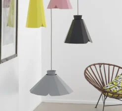 Suspension, Ankara, Plate, nuage, câble gris, Ø34,3, H15,7cm - MATIERE-GRISE