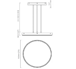 Suspension, Anvers Large, bronze, LED, dim, 2700K, lm, Ø54,5cm, H6,9cm - CTO lighting