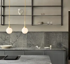 Suspension*Nuura Suspension, Apiales 1, , Ø12cm, H23cm - laiton, verre opalin