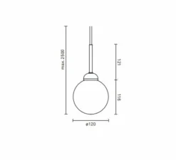 Suspension*Nuura Suspension, Apiales 1, , Ø12cm, H23cm - laiton, verre opalin