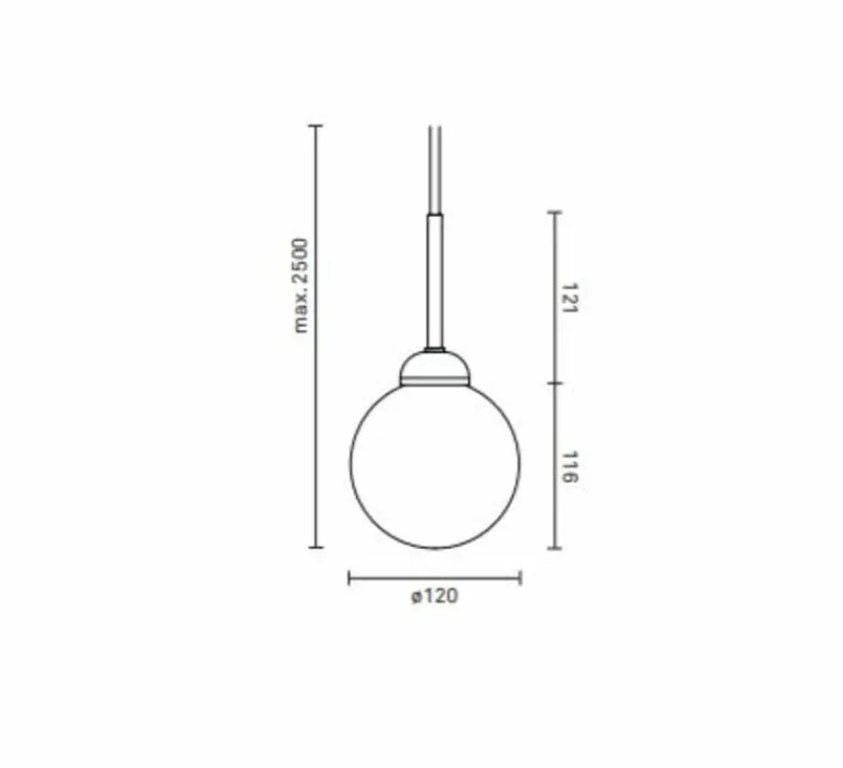 Suspension*Nuura Suspension, Apiales 1, , Ø12cm, H23cm - laiton, verre opalin