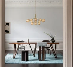 Suspension*Nuura Suspension, Apiales 18, transparent, Ø89cm, H48cm - laiton, verre