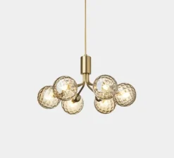 Suspension*Nuura Suspension, Apiales 6, transparent, L50cm, H26,3cm - laiton, verre