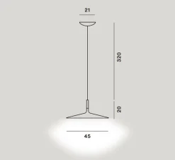 Suspension*Foscarini Suspension, Aplomb Large, , LED, 2700K, 1279lm, Ø45cm, H20cm - blanc