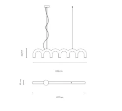 Suspension*Oblure Suspension, Arch, , L125,5cm, H20cm - blanc