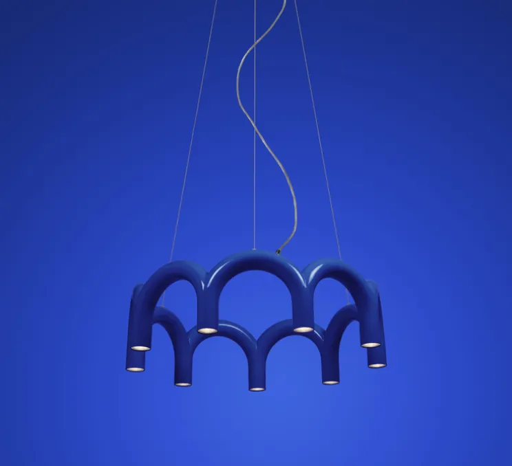 Suspension, Arch circle, Bleu, Ø76cm, H22cm - Oblure