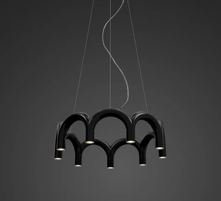 Suspension, Arch circle, Noir, Ø76cm, H22cm - Oblure