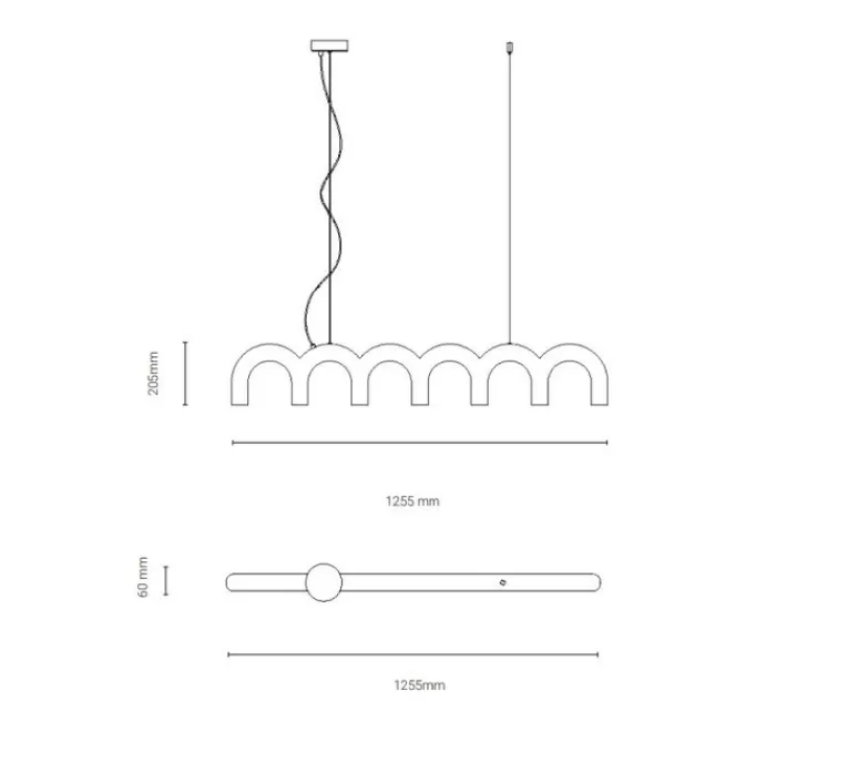 Suspension*Oblure Suspension, Arch, , L125,5cm, H20cm - Rose nude