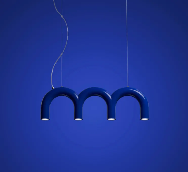 Suspension, Arch Triplette, Bleu cobalt, L65,6cm, H20,5cm - Oblure