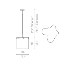 Suspension, Arcipelago Maiorca, cognac, LED, 3000K, 1800lm, Ø34cm, H34cm - Contardi