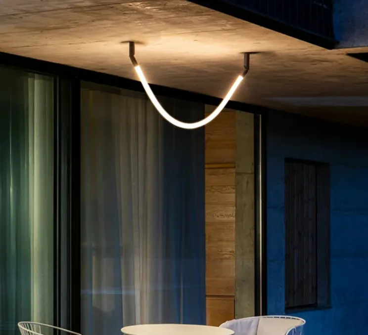 Suspension, Arco, A-4002X, anthracite, IP65, LED, dim, 2700K, 1092 lm, L115cm, H3,5cm - Estiluz