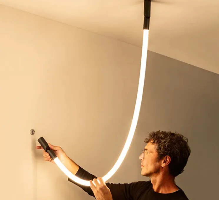 Suspension, Arco, A-4002X, anthracite, IP65, LED, dim, 2700K, 1092 lm, L115cm, H3,5cm - Estiluz