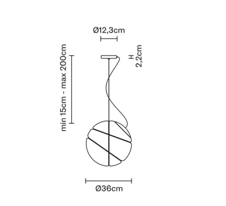 Suspension*Fabbian Suspension, Armilla Chrome, , Ø36cm, H36cm - Blanc chromé