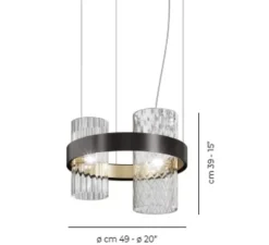 Suspension, Armonia SP 50, cristal, Ø49cm, H39cm - Vistosi