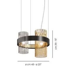 Suspension*Vistosi Suspension, Armonia SP 50, , Ø49cm, H39cm - fumé, ambre