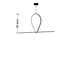 Suspension, Arrangements (drop down + line), noir, LED, 2700K, 2916lm, L170,6cm, H69,6cm - Flos