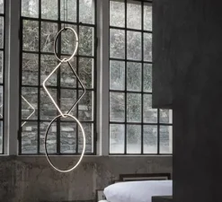 Suspension*Flos Suspension, Arrangements (round S + square L + square M), , LED, 2700K, 4644lm, Ø66,5cm, H167,1cm - noir