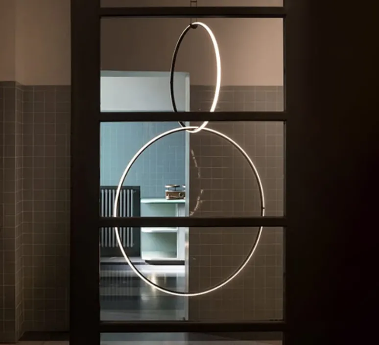 Suspension*Flos Suspension, Arrangements (round M + round L), , LED, 2700K, 4752lm, Ø102cm, H164,5cm - noir