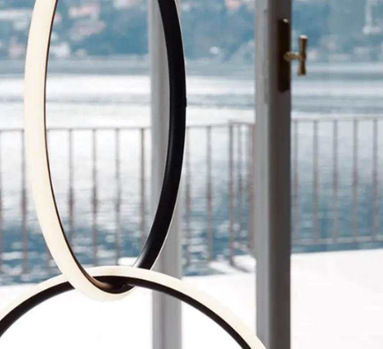 Suspension*Flos Suspension, Arrangements (round M + round L), , LED, 2700K, 4752lm, Ø102cm, H164,5cm - noir