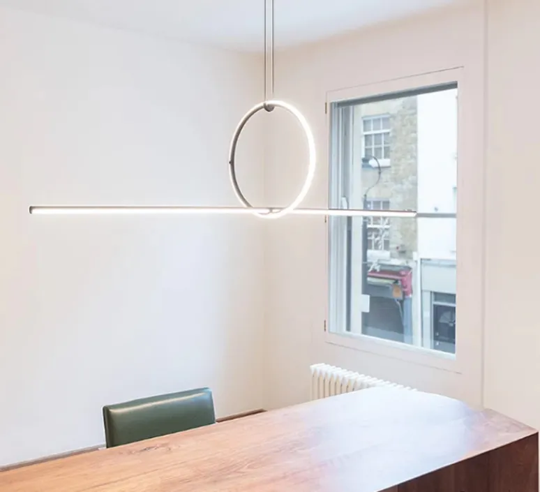 Suspension*Flos Suspension, Arrangements (round S + line), , LED, 2700K, 2376lm, L170,6cm, H39,8cm - noir