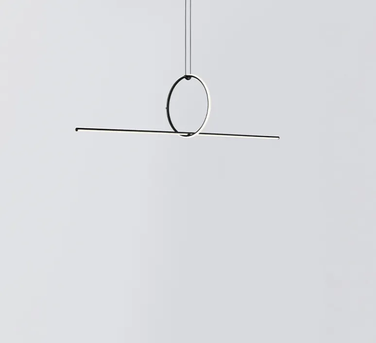 Suspension*Flos Suspension, Arrangements (round S + line), , LED, 2700K, 2376lm, L170,6cm, H39,8cm - noir