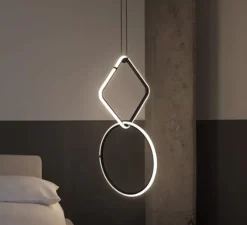Suspension*Flos Suspension, Arrangements (square S + round S), , LED, 2700K, 1998lm, Ø39,8cm, H75,3cm - noir