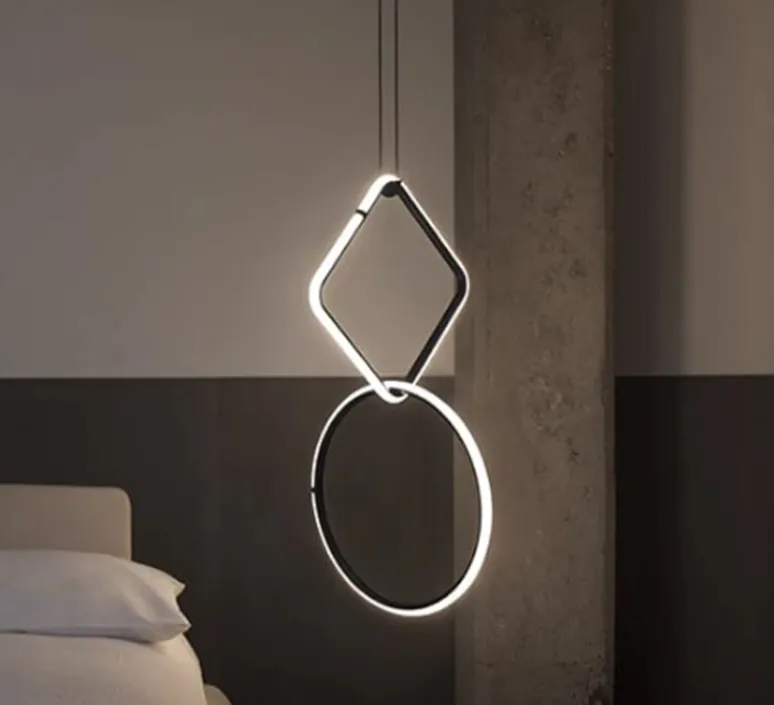 Suspension*Flos Suspension, Arrangements (square S + round S), , LED, 2700K, 1998lm, Ø39,8cm, H75,3cm - noir