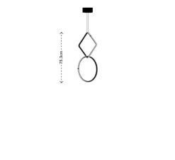 Suspension*Flos Suspension, Arrangements (square S + round S), , LED, 2700K, 1998lm, Ø39,8cm, H75,3cm - noir