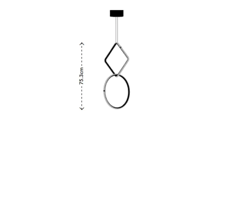 Suspension*Flos Suspension, Arrangements (square S + round S), , LED, 2700K, 1998lm, Ø39,8cm, H75,3cm - noir