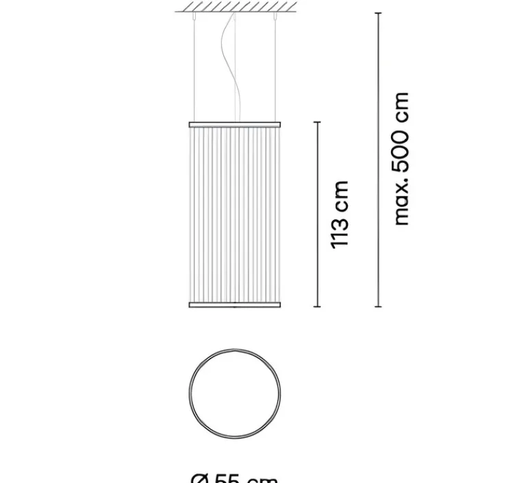 Suspension*Vibia Suspension, Array, 1820, , rosace en surface, LED, dim, 1-10V, 2700K, 3993 lm, Ø55cm, H113cm - beige