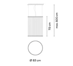 Suspension*Vibia Suspension, Array, 1830, , LED, dim, casambi, 2700K, 6050 lm, Ø83cm, H113cm - terracotta