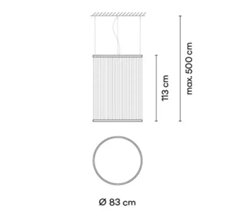 Suspension*Vibia Suspension, Array, 1830, , LED, dim, casambi, 2700K, 6050 lm, Ø83cm, H113cm - terracotta