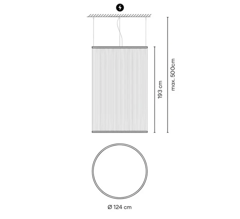 Suspension*Vibia Suspension, Array, 1845, , LED, dim, 1-10V, 2700K, 9196 lm, Ø124cm, H193cm - terracotta
